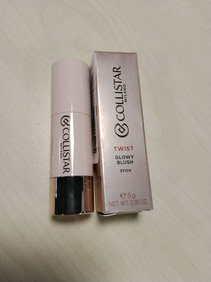336371 - COLLISTAR Twist Glowy Blush Stick për Fytyrën, Sytë dhe Buzët, 3-në-1 me Acid Hialuronik, Ngjyrë Ndërtuese, 5 g