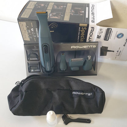 336330 - ROWENTA Kit për Prerje dhe Rregullim të Mjekrës TN3651 Nomad Mini, Krehër Preciz 3 mm dhe 6 mm, i Zi, deri në 3 orë Përdorim