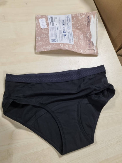 307558 - NUVENIA Mbathje menstruale për Teens, pambuk organik, të ripërdorshme, ngjyrë e zezë, madhësia M, 1 pako
