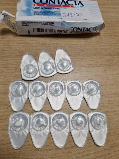 312199 - CONTACTA Lente Ditore 15, Lente Kontakti Ditore për Miopi, Dioptri -2.25, Pako me 15 Lente të Përdorshme