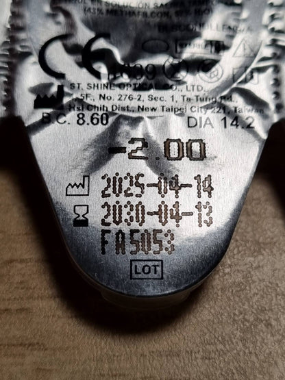 312199 - CONTACTA Lente Ditore 15, Lente Kontakti Ditore për Miopi, Dioptri -2.25, Pako me 15 Lente të Përdorshme