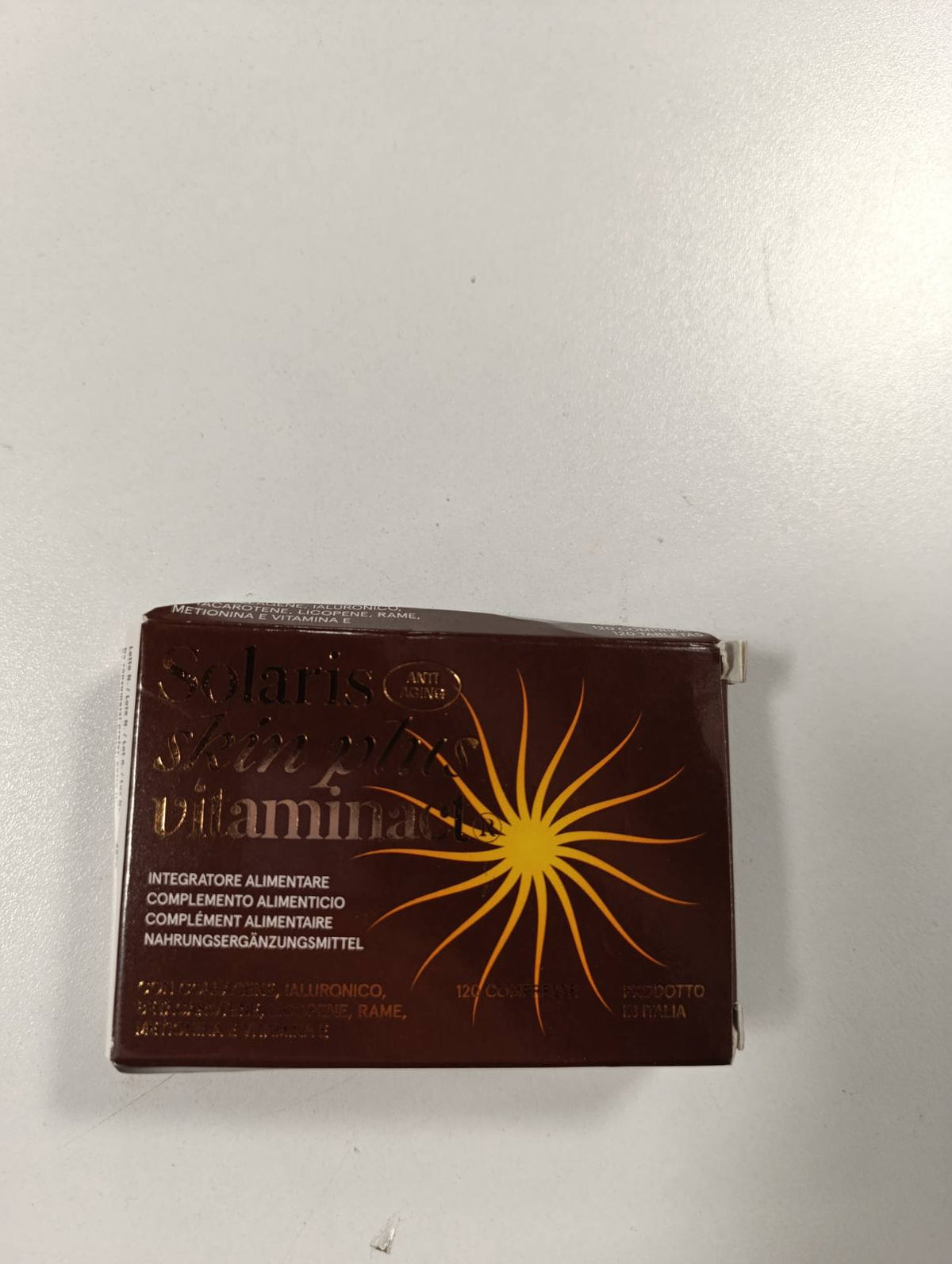 312395 - SOLARIS Shtesë për nxirje me Beta-Karoten, Kolagjen dhe Acid Hialuronik, 120 Tableta