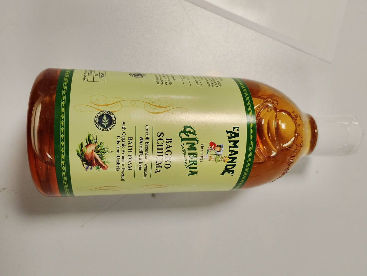 311763 - L'AMANDE Xhel Dushi për Burra dhe Gra me Vajra Esencialë Aromatikë Organikë nga Umbria, 500 ml, xhel dushi pastrues dhe hidratues për trupin, xhel dushi delikat dhe natyral me pH dermatologjik