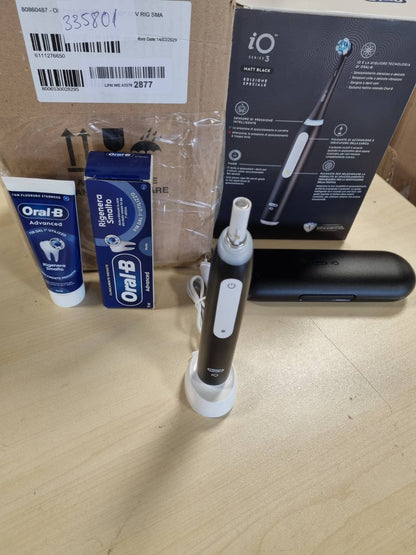 335801 - ORAL-B Furçë dhëmbësh elektrike e rikarikueshme iO 3N, Ngjyra e zezë, 1 kokë zëvendësuese, 1 pastë dhëmbësh Pro-Repair 75ml