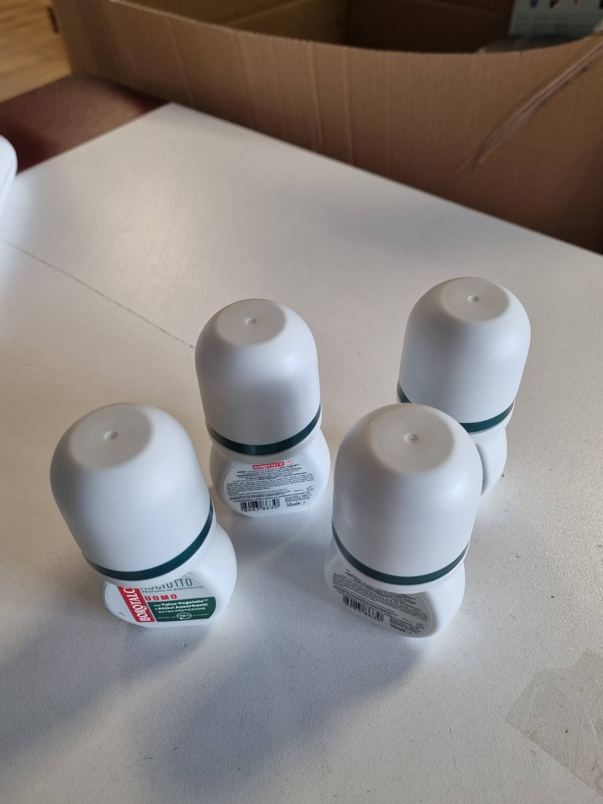336757 - BOROTALCO Deodorant Origjinal Dry Roll-On për Burra, pa alkool, 4 x 50 ml, efektivitet 72 orë, thith djersën, aromë Borotalco