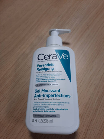 312195 - CERAVE Pastrues për Kontrollin e Njollave, për Lëkurë të Yndyrë dhe të Prirur ndaj Akneve, 236 ml, Me Acid Salicilik dhe Argjilë Pastruese