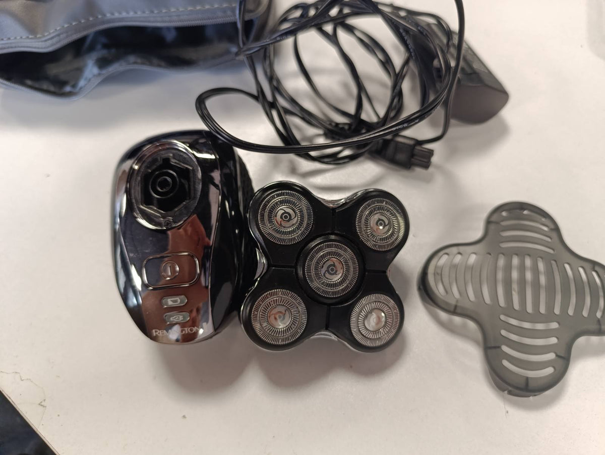 335900 - REMINGTON Briskë për Meshkuj me Kokë Tullace - Teh fleksibël me dy pista, 5 koka rroje, Makinë prerëse RX5 XR1501