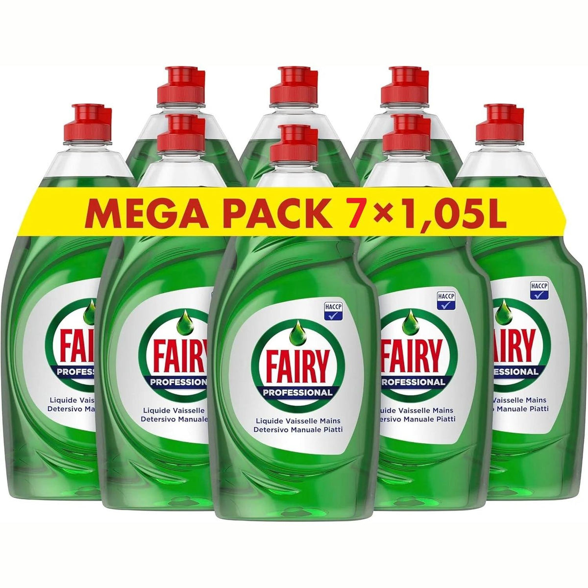 311445 - FAIRY Detergjent i lëngshëm origjinal, 1050 ml, x7, Lan deri në 50,000 enë, 100% efektiv në njollat e yndyrës, në përputhje me HACCP