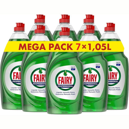 311445 - FAIRY Detergjent i lëngshëm origjinal, 1050 ml, x7, Lan deri në 50,000 enë, 100% efektiv në njollat e yndyrës, në përputhje me HACCP