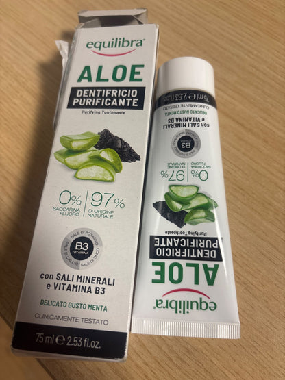 336912 - EQUILIBRA Pastë dhëmbësh me aloe vera, mbrojtje e trefishtë, 75 ml