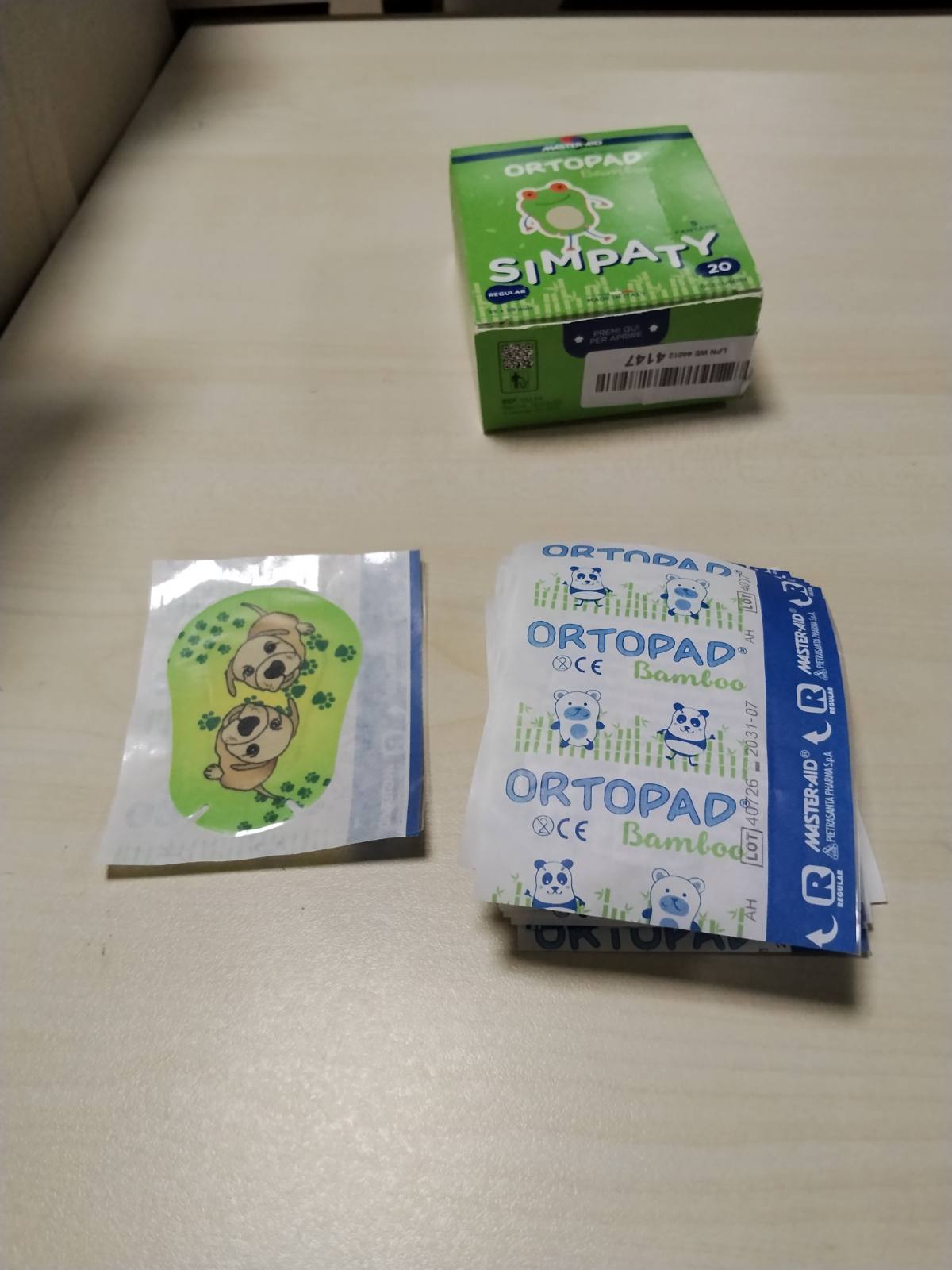 312138 - MASTER AID Ortopad Simpaty Regular - Ngjyrë për Fëmijë - 1 Pako me 20 copë - 8.5 x 5.9 cm