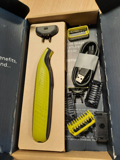 335971 - PHILIPS Prerës elektrik autentik për mjekër OneBlade 360, për fytyrën dhe trupin, makinë rroje dhe furçë, 3 tehe 360, 3 krehër mjekre (1, 3, 5 mm), 1 komplet trupi, QP2824/31