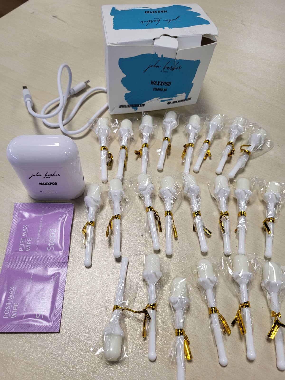 275184 - WAXXPOD™ Kit dylli për veshët dhe hundët, Mini ngrohës dylli me lidhje USB-C, përfshin 24 shkopinj dylli të parapërgatitur dhe dyll hunde WaxxStix, për burra dhe gra