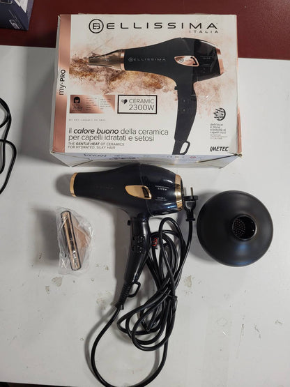271223 - IMETEC Tharësja e bukur My Pro Ceramic P5 3800, tharëse flokësh profesionale me jonizim, 2300W, përfshin difuzor qeramik dhe grykë