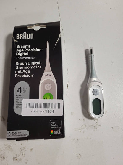 272191 - BRAUN Termometër dixhital preciz PRT2000, Shkop dixhital për Oral, Rektal ose Nën sqetull, I përshtatshëm për foshnje dhe fëmijë