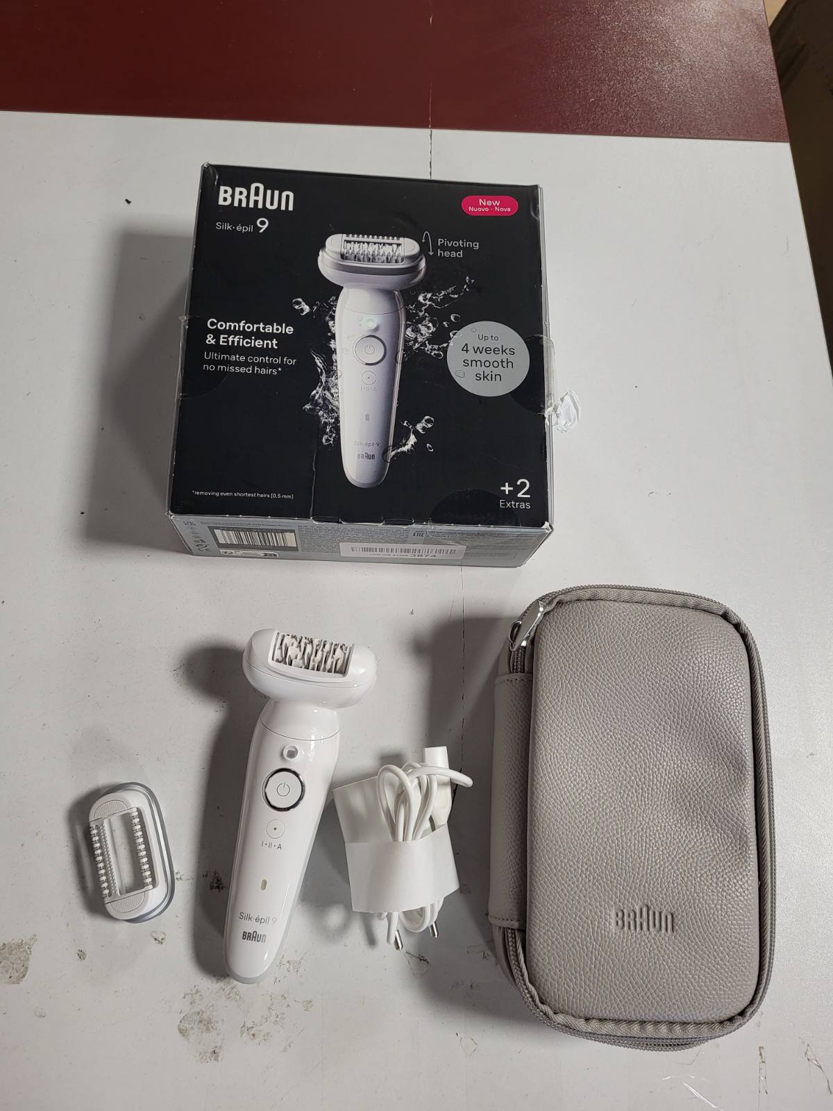 271075 - BRAUN Depilator elektrik për femra Silk-épil 9, me kokë fleksibile, për lëkurë të lagësht dhe të thatë, 9-011, e bardhë/argjendtë