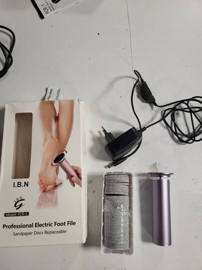 271394 - Heqës kallosh elektrik, Heqës kallosh këmbësh, Shpejtësi e rregullueshme, Mjet elektronik për kujdesin e këmbëve me 60 sfungjerë letre zmerile, FCR-1, Gri
