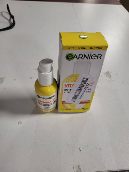 272475 - GARNIER Serum Krem me Vitaminë C, 50 ml, Serum dhe Krem Hidratues 2 në 1 me SPF25, Kundër njollave, Jo i Yndyrshëm, I përshtatshëm për të gjitha llojet e lëkurës