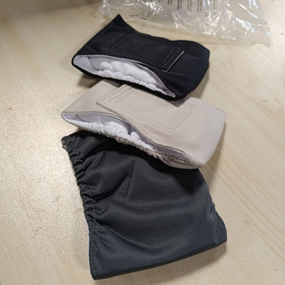 234120 - Amazon Basics Brez barku të larshëm dhe të ripërdorshëm për qen meshkuj, me absorbim të lartë dhe mbështjellës të integruar, përshtatje e qëndrueshme dhe komode, Madhësi Ekstra e Vogël, Paketë me 3 copë