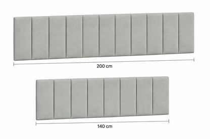 334203 - VIDA XL 2 copë kokë krevati të veshura me kadife, gri e çelët – 200 cm dhe 140 cm