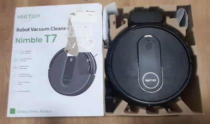 291217 - VACTIDY T7, Fshesë Robotike e Dyshemeve në Ngjyrë të Zezë, Me Rezervuar Uji 2 në 1, Përdorimi me WiFi/Aplikacion/Alexa/Siri/Google/IFTTT, Për Qilima dhe Qime Kafshësh Shtëpiake, i Përshtatshëm për Të Gjitha Llojet e Dyshemeve