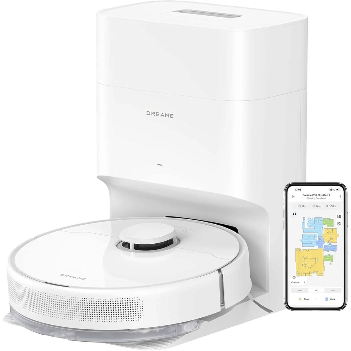 291257 - DREAME D10 Plus Gen 2 - Fshesë Robotike me Korrent, Zbrazje Automatike të Pluhurit, Navigim LiDAR për Zbulim Pengesash, Thithje 6000Pa për Qilima dhe Qime Kafshësh Shtëpiake, Jetëgjatësi Baterie 285 Minuta