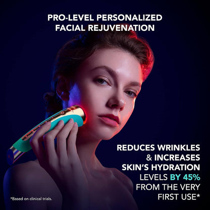 276010 - FAQ 102 EMS & RF Facial Device (Topaz) – Pajisje me Dritë të Kuqe LED & Masazh Sonik për Radiancë dhe Tonifikim të Lëkurës (App Connected)