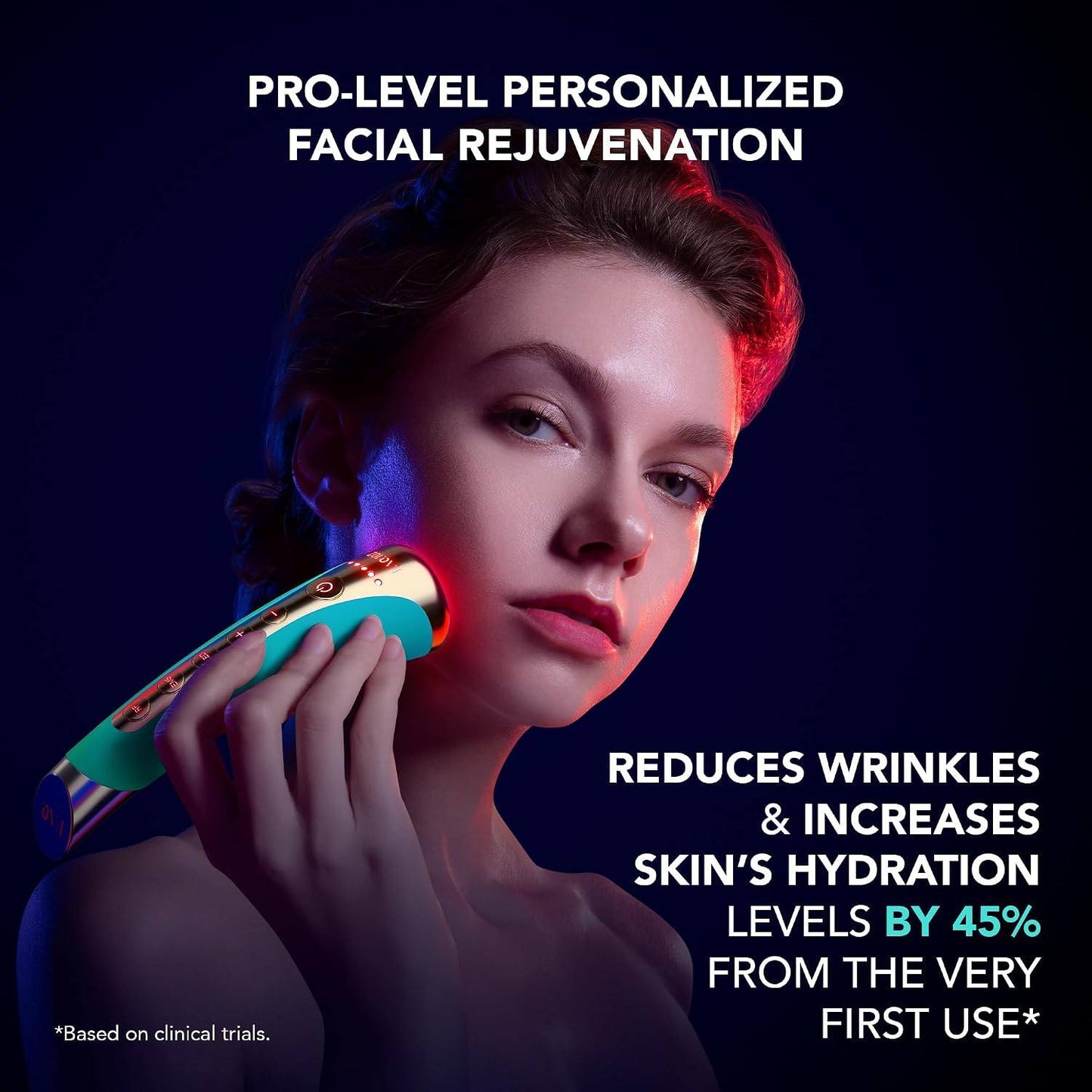 272564 - FAQ 102 EMS & RF Facial Device (Topaz) – Pajisje me Dritë të Kuqe LED & Masazh Sonik për Radiancë dhe Tonifikim të Lëkurës (App Connected)