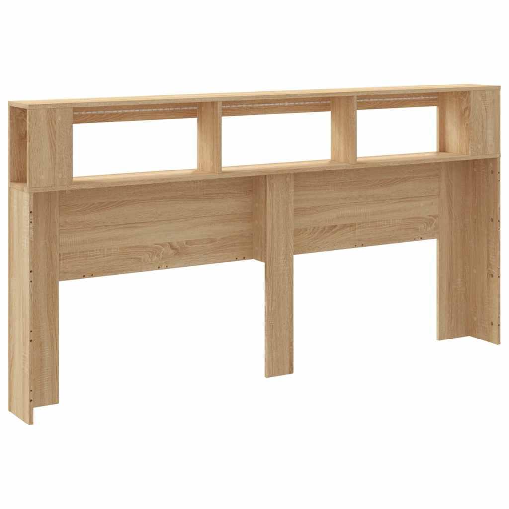 245084 - VIDAXL Koka e shtratit LED Ngjyrë lisi Sonoma 200x18,5x103,5 cm Dru i projektuar