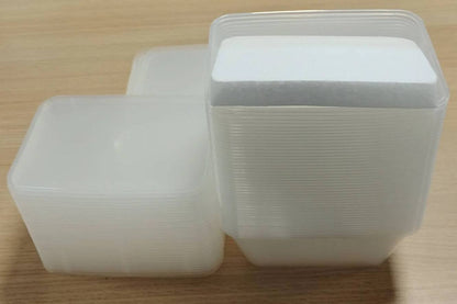 209034 - SABCO Enë të përshtatshme për mikrovalë, plastike transparente me kapak, 1000 ml, 45 copë, pa BPA, të sigurta për ngrirje dhe mikrovalë