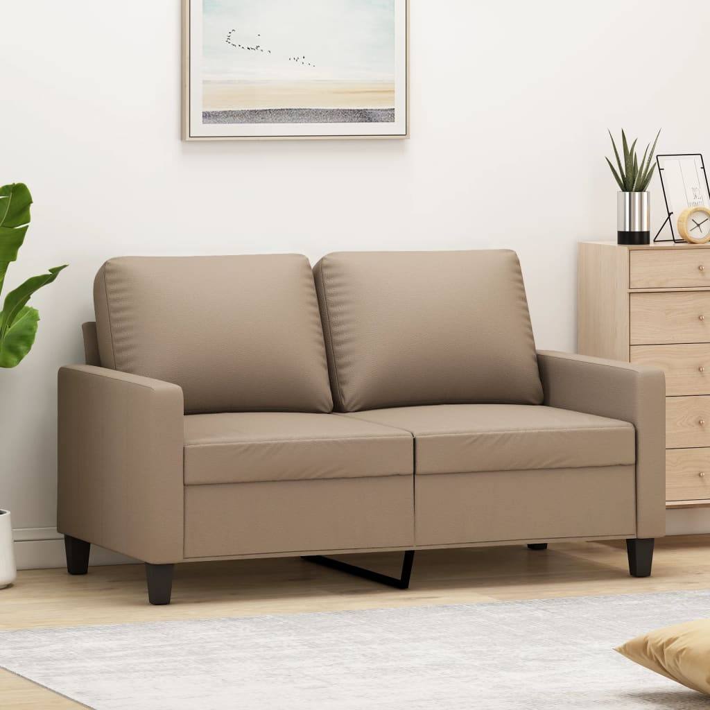 265284 - vidaXL Divan 2-Vendësh Cappuccino 120 cm Lëkurë Artificiale