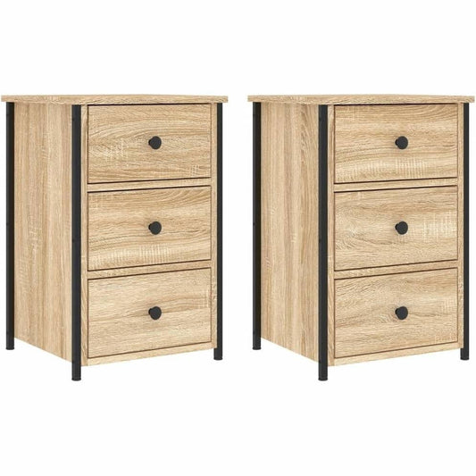 321496 - VidaXL Set me 2 tavolina nate me 3 sirtarë, 40x36x60 cm