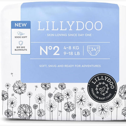 305615 - Pelena për bebe LILLYDOO që nuk irritojnë lëkurën – masa 2 (4-8 kg), 34 copë