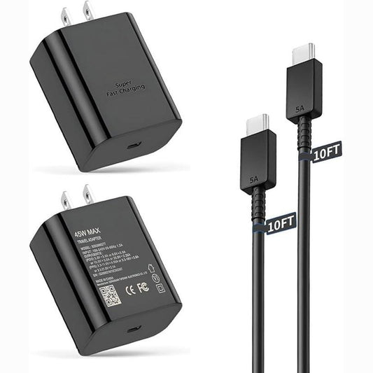 334536 - Karikues super i shpejtë Z Flip Type-C, 45W, karikues muri USB-C për karikim të shpejtë për Samsung Galaxy S26 Ultra/S24/S23/S25, Galaxy Z Flip 8/7/Flip 6/Flip 5, Z Fold 8 Ultra, me kabllo karikimi Type-C 3 metra – Paketë me 2 copë.