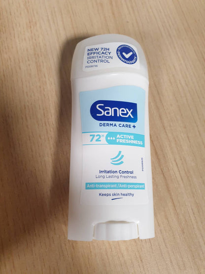 295687 - Sanex Derma Care+ Active Fresh – Deodorant antiperspirant në formë stik, me mbrojtje deri në 72 orë.
