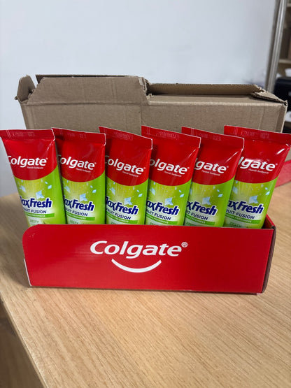 295466 - COLGATE – Max Fresh Fruit Fusion Pastë dhëmbësh – Frymë e freskët 10 herë më e qëndrueshme, me shije lime të thartë – Paketë me 6 × 75 ml.