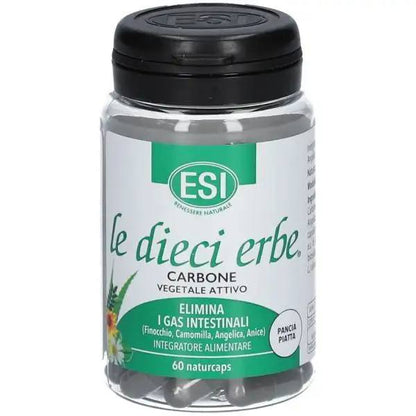 229462 - Esi Le Dieci Erbe Activated Vegetable Carbon 60 Naturcaps – Esi Le Dieci Erbe Karbon aktiv bimor, 60 kapsula natyrale.