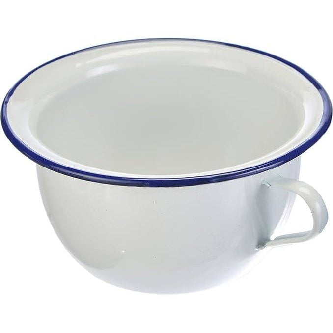 233864 - IBILI Tenxhere me Dhomë Blanca, Prej Ã‡eliku të Emaluar, Ngjyrë Bardhë/Blu, 3.5L, 24x24x12cm