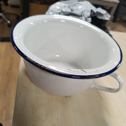 233864 - IBILI Tenxhere me Dhomë Blanca, Prej Ã‡eliku të Emaluar, Ngjyrë Bardhë/Blu, 3.5L, 24x24x12cm