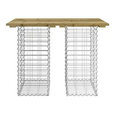 280558 - VIDAXL Tavolinë Kopshti me Dizajn Gabion 100x70x72 cm Dru Pishe i Impregnuar