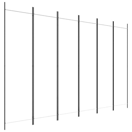 291409 - vidaXL Ndarëse dhome me 6 panele, e bardhë, 300 × 200 cm, pëlhurë