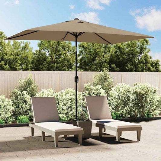 291346 - vidaXL Çadër dielli për ambiente të jashtme me shtyllë metalike, 300 × 200 cm, taupe