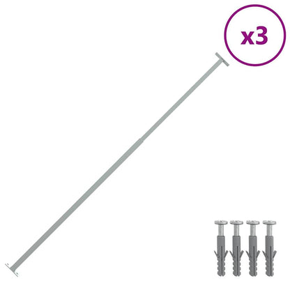 291159 - vidaXL Shufra sigurie të rregullueshme për dritare, 3 copë, 710–1200 mm