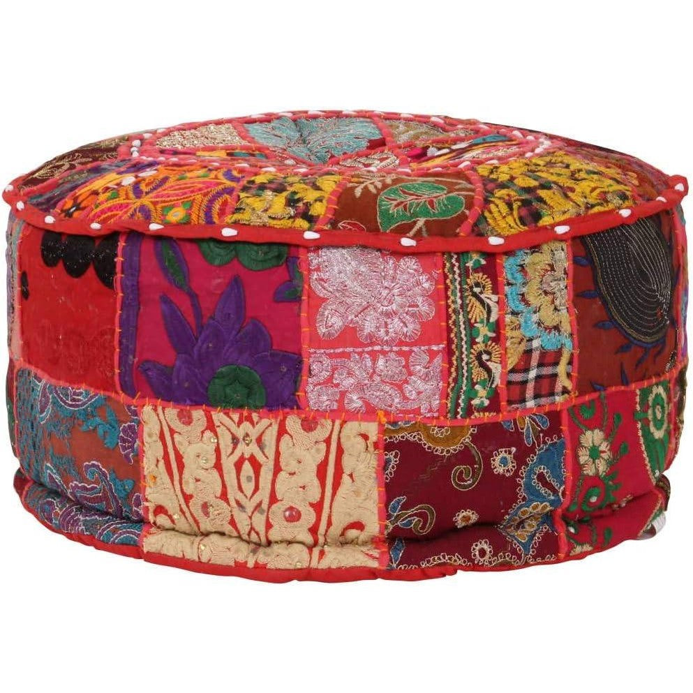 291539 - vidaXL Ulese e rrumbullakët , pambuk, i punuar me dorë, 40 × 20 cm, i kuq