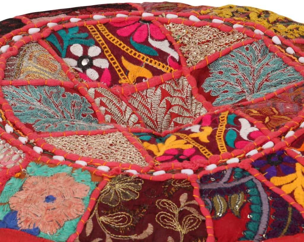 291539 - vidaXL Ulese e rrumbullakët , pambuk, i punuar me dorë, 40 × 20 cm, i kuq