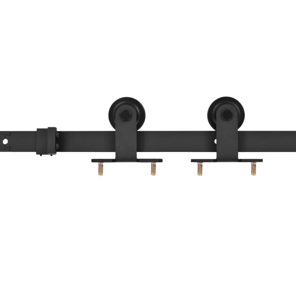 291672 - vidaXL Sliding Door "SKIEN" Hardware Kit 183 cm Steel Black
