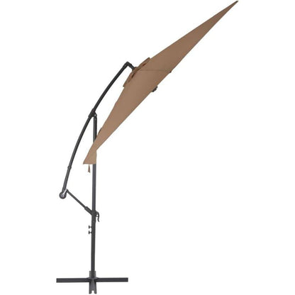 291547 - vidaXL Çadër me Shtyllë Alumini 300 cm me Ngjyrë Taupe LED