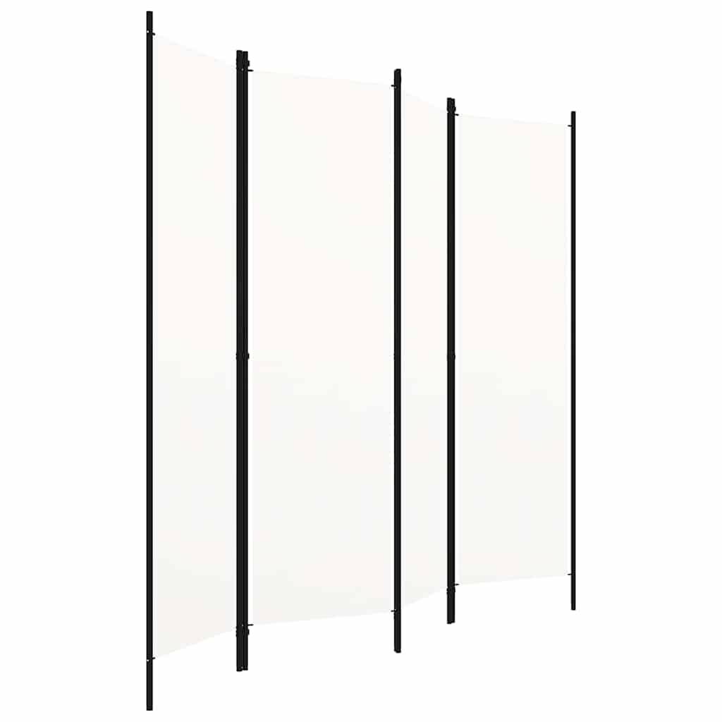 291043 - vidaXL Ndarëse dhome me 4 panele, e bardhë, 200 × 180 cm