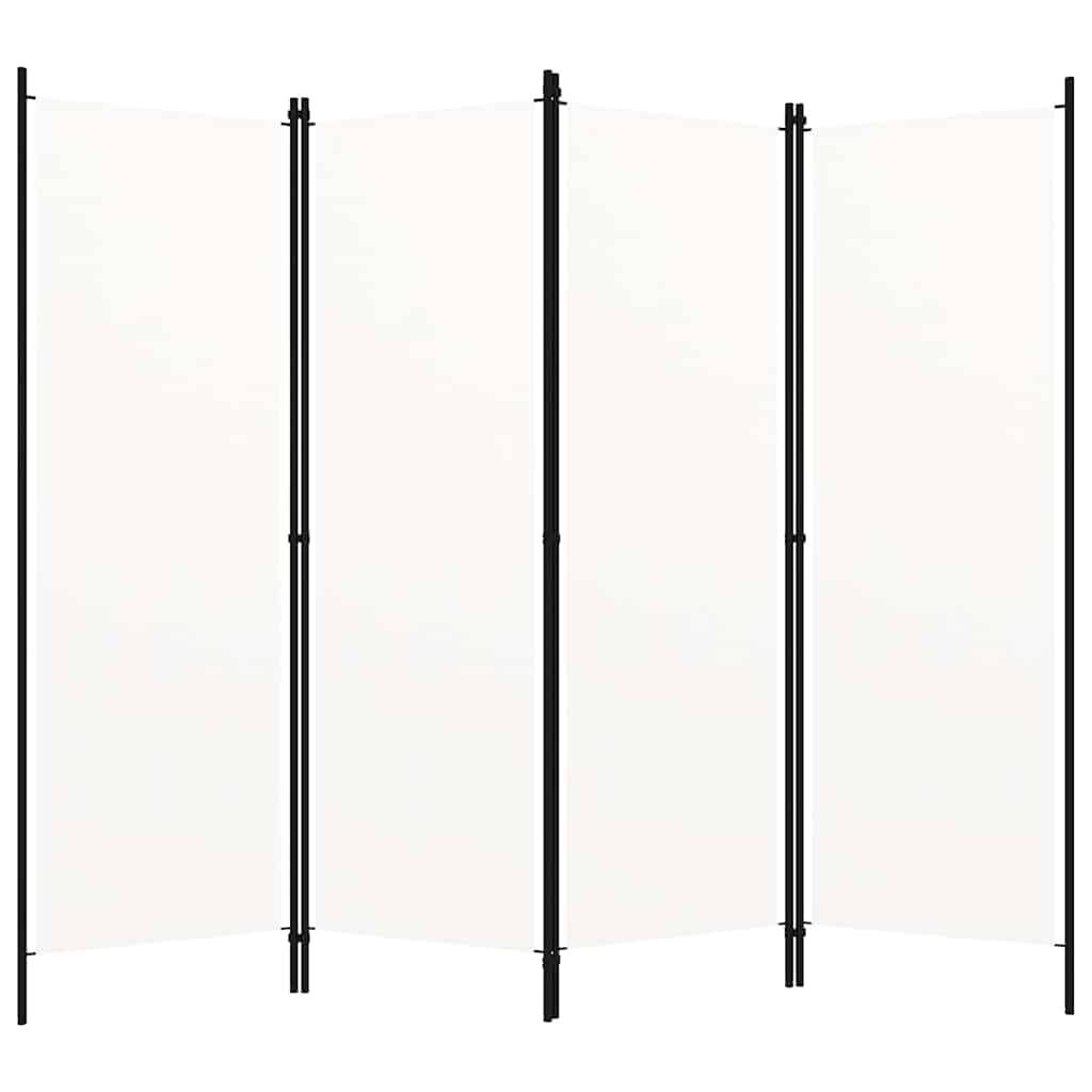 291043 - vidaXL Ndarëse dhome me 4 panele, e bardhë, 200 × 180 cm