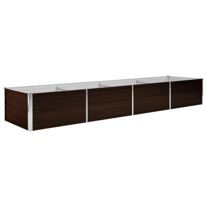 291453 - vidaXL Shtrat i ngritur për kopsht, çelik i galvanizuar, 320 × 80 × 45 cm, kafe